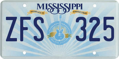MS license plate ZFS325