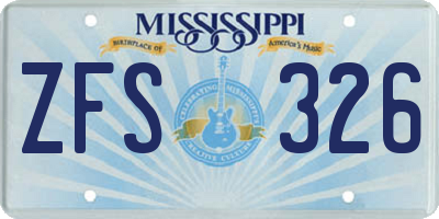 MS license plate ZFS326