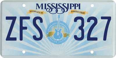 MS license plate ZFS327