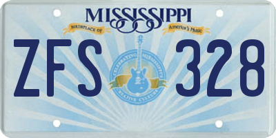 MS license plate ZFS328