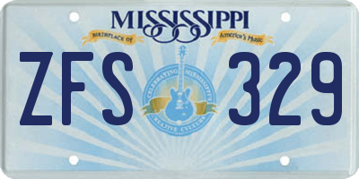 MS license plate ZFS329