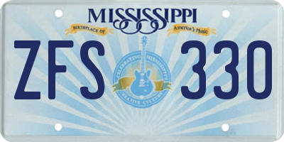 MS license plate ZFS330