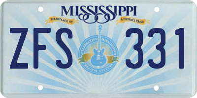 MS license plate ZFS331