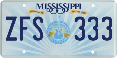 MS license plate ZFS333