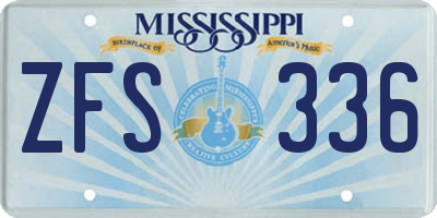 MS license plate ZFS336
