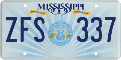 MS license plate ZFS337