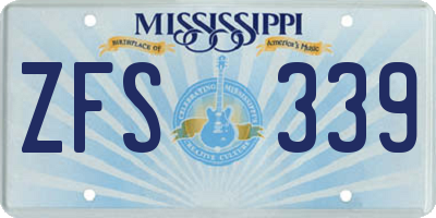 MS license plate ZFS339
