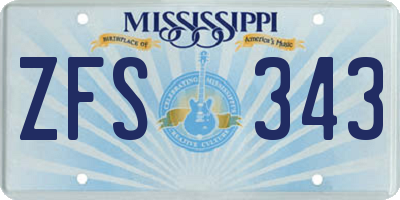 MS license plate ZFS343