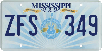 MS license plate ZFS349