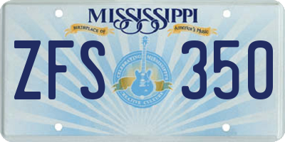 MS license plate ZFS350