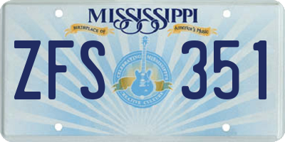 MS license plate ZFS351