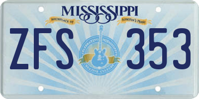 MS license plate ZFS353