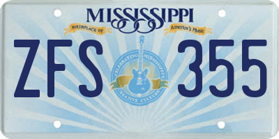 MS license plate ZFS355