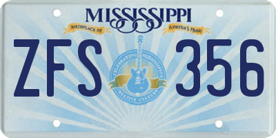 MS license plate ZFS356