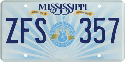 MS license plate ZFS357