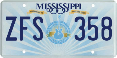 MS license plate ZFS358