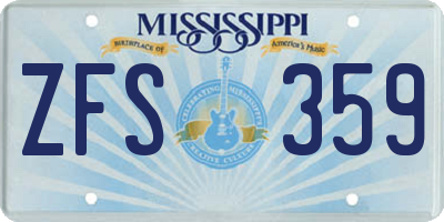 MS license plate ZFS359