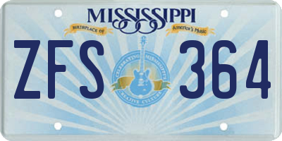MS license plate ZFS364