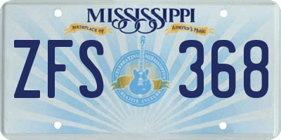 MS license plate ZFS368
