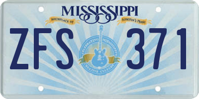 MS license plate ZFS371