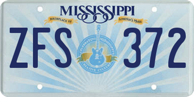 MS license plate ZFS372
