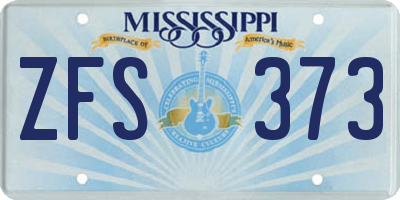 MS license plate ZFS373