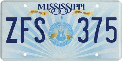 MS license plate ZFS375