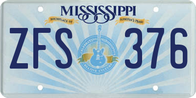 MS license plate ZFS376