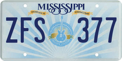 MS license plate ZFS377
