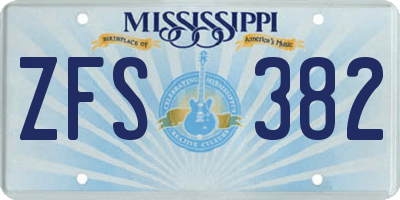 MS license plate ZFS382