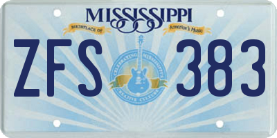 MS license plate ZFS383