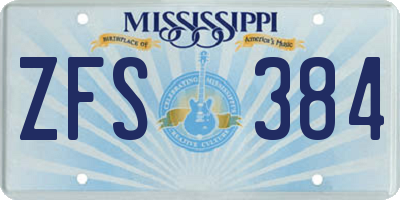 MS license plate ZFS384