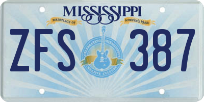 MS license plate ZFS387