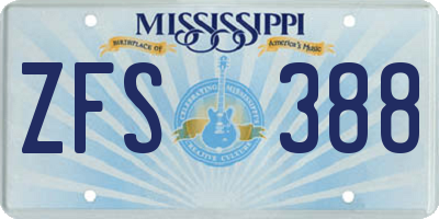 MS license plate ZFS388