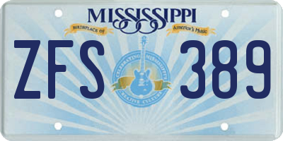 MS license plate ZFS389