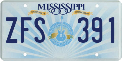 MS license plate ZFS391