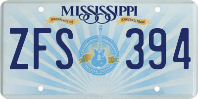 MS license plate ZFS394