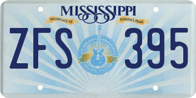 MS license plate ZFS395