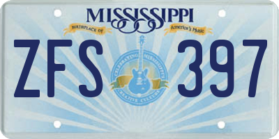 MS license plate ZFS397