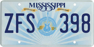 MS license plate ZFS398