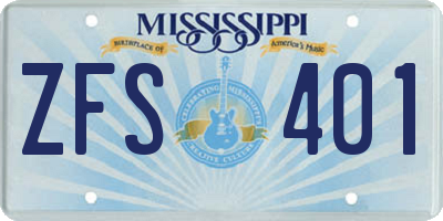 MS license plate ZFS401