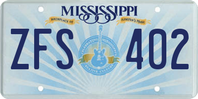 MS license plate ZFS402