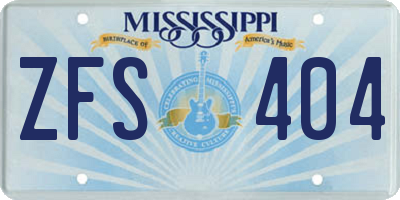 MS license plate ZFS404