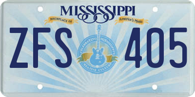 MS license plate ZFS405