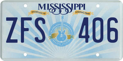 MS license plate ZFS406