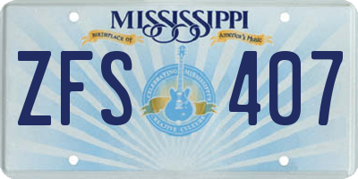 MS license plate ZFS407