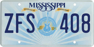 MS license plate ZFS408