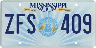 MS license plate ZFS409