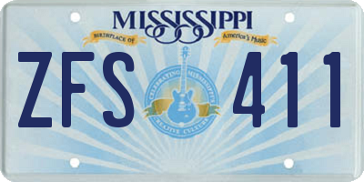 MS license plate ZFS411