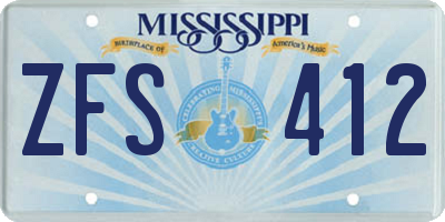 MS license plate ZFS412